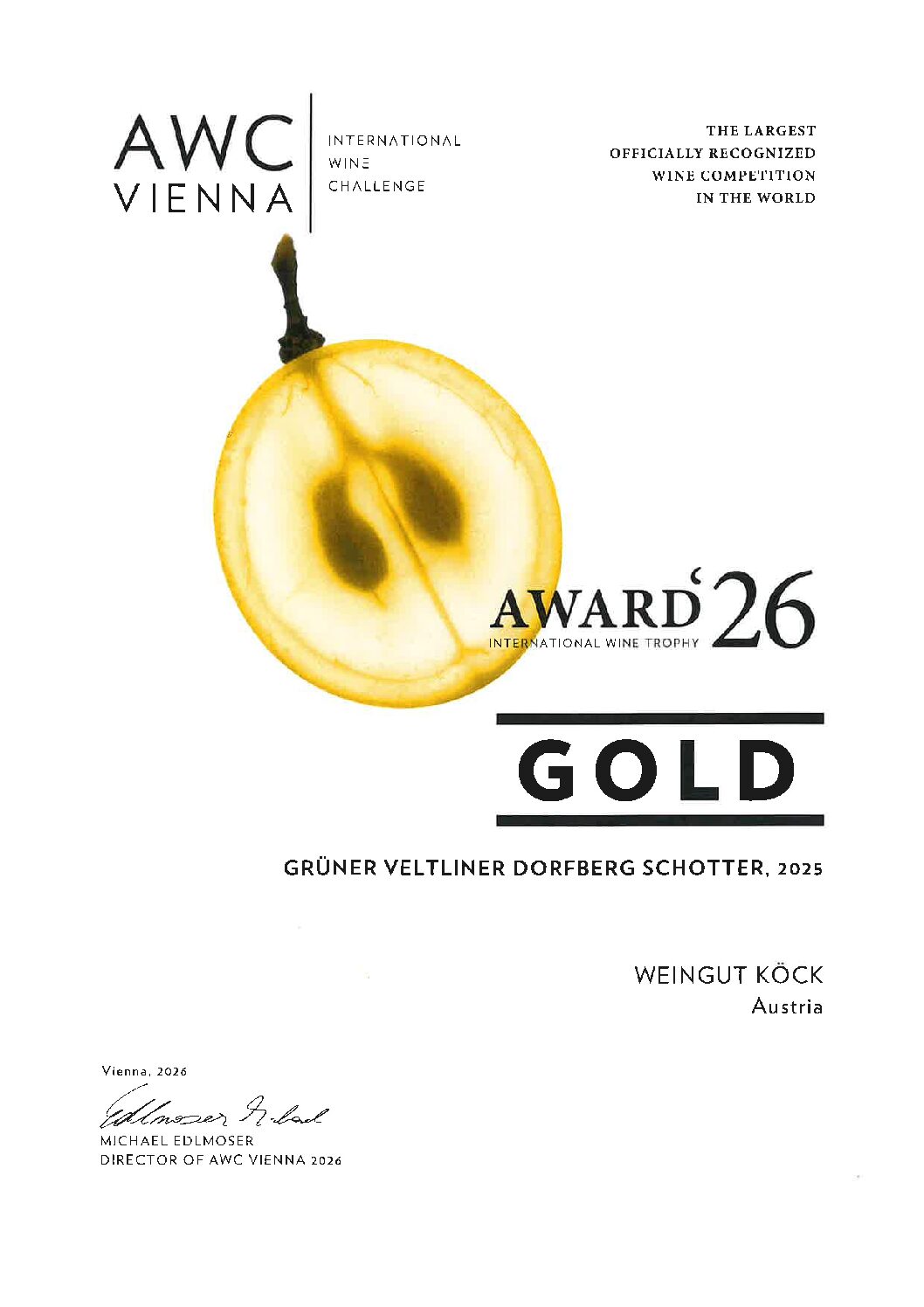 AWC VIENNA 2026  „Internationale Wine Challenge“